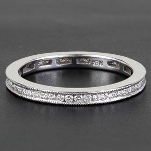 New Jolie 18k White Gold Diamond Stackable Eternity Anniversary Wedding Ring